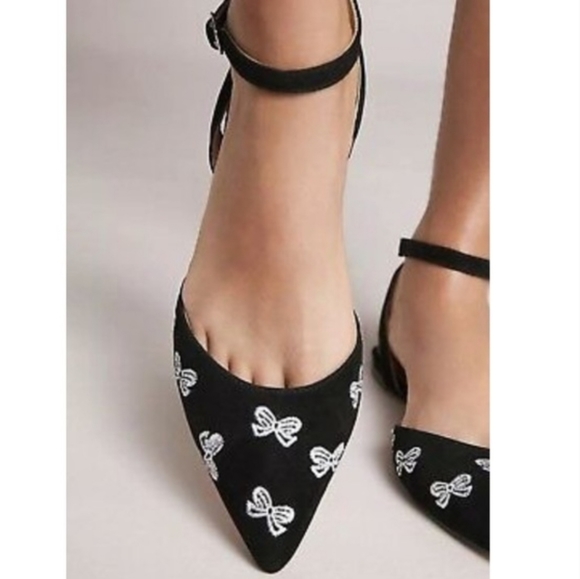 NWT Anthropologie Embroidered Bow Ballet Flats - Picture 5 of 5